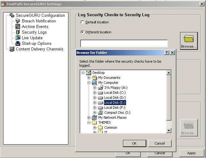 SecureGURU User-defined Security Log Settings